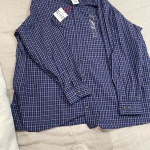 Casual Blue Checkered Button-Down Shirt